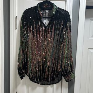 Gee gee sequin blouse size small brand new with tags